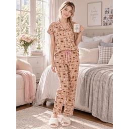 Juniors Pillow Talk Espresso Coffee Tee & Long Leg Pajama Set