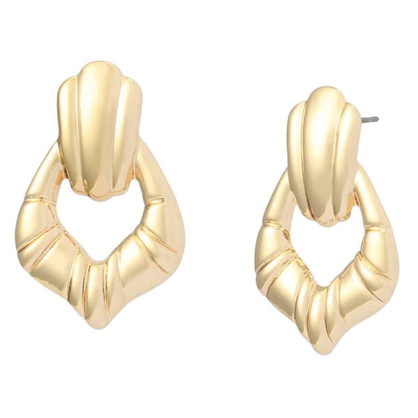 Steve Madden Fluted Doorknocker Earrings - image 