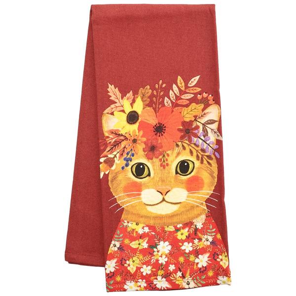Kay Dee Designs Flowers Everywhere Cat Kitchen Towel - image 