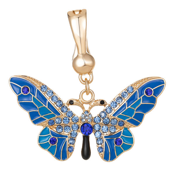 Wearable Art Gold-Tone Crystal Butterfly Enhancer - image 