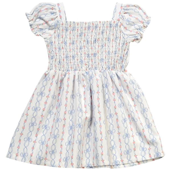 Girls (4-6x) Little Lass Vertical Bow/Floral Sundress - image 