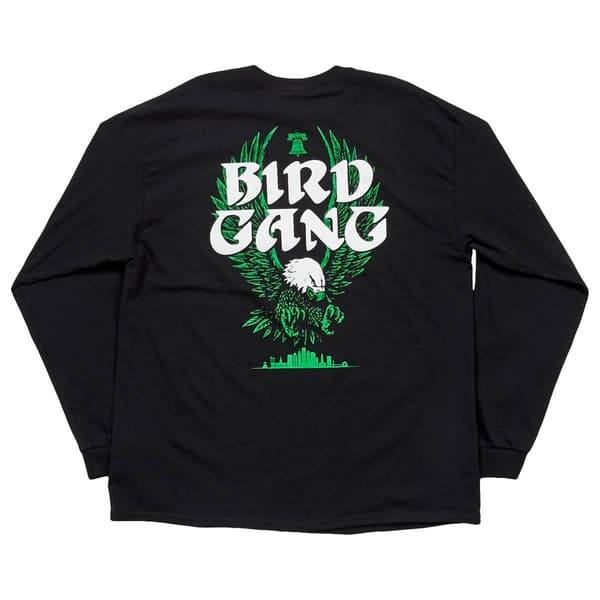 Mens Gildan Philly Bird Gang Swoop Long Sleeve Tee - Black