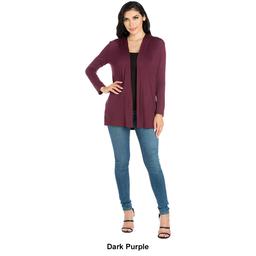 Womens 24/7 Comfort Apparel Open Front Hooded Cardigan