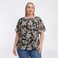 Plus Size Kasper Short Flare Sleeve Leaf Blouse - image 1