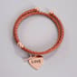 Inspirational Pink Leather Bracelet w/ Rose Gold Cross - image 1