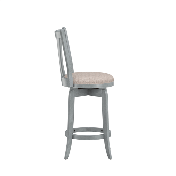 HH2 Home Savana Blue Wood Swivel Counter Height Stool