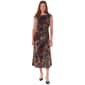 Womens Connected Apparel Sleeveless Floral Ruched Midi Dress - image 1