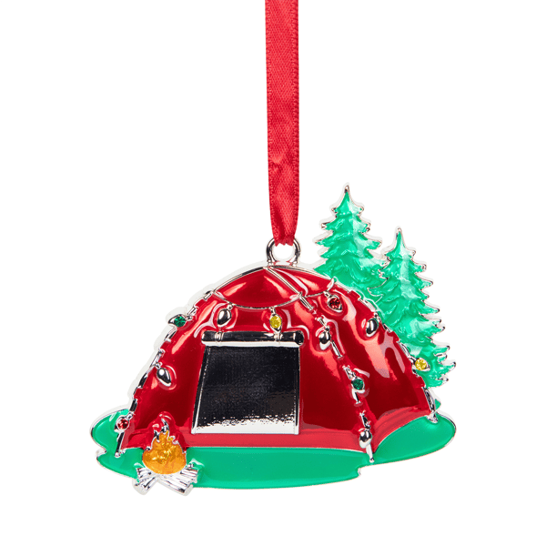 Northlight Camping Tent with Campfire Christmas Ornament