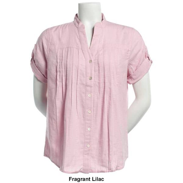 Womens Preswick &amp; Moore Short Sleeve Solid Geo Blouse