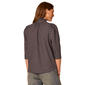 Womens Democracy 3/4 Sleeve Ruffle Neck Plaid Blouse - image 2