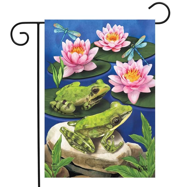Briarwood Lane Frog Pond Summer Garden Flag - image 