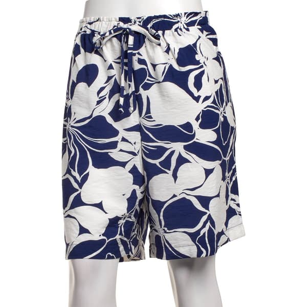 Womens Floral & Ivy Pull On Tropical Floral Bermuda Shorts