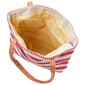 Renshun Striped Straw Tote - Pink/White - image 5