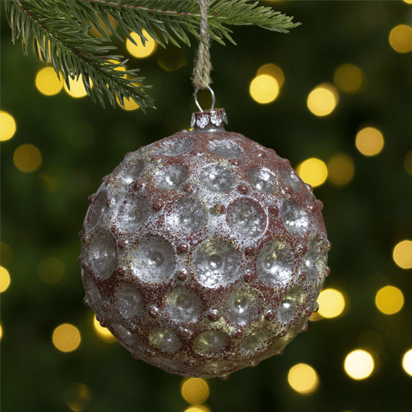 Northlight Silver Textured Glass Christmas Ball Ornament
