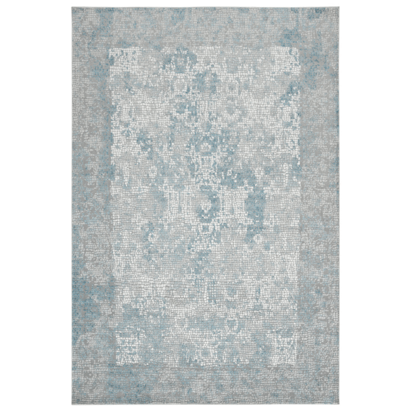 HomeRoots Grey Blue & Ivory Medallion Accent Rug