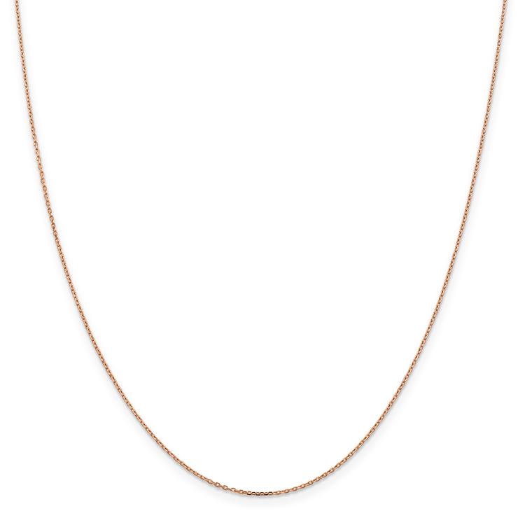 Gold Classics(tm) 1.0mm. Rose Gold Diamond Cut Cable Necklace