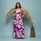 Womens 24/7 Comfort Apparel Purple Floral Strapless Maxi Dress - image 4