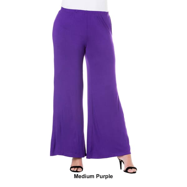 Plus Size 24/7 Comfort Apparel Solid Palazzo Pants