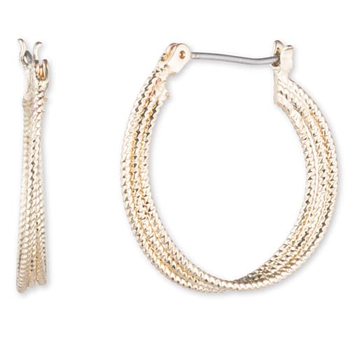 Nine West Gold-Tone Twisted Hoop Earrings - image 