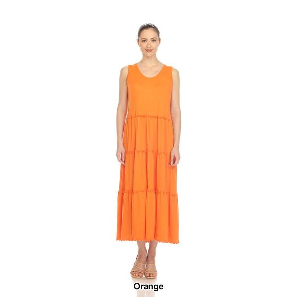 Womens White Mark Scoop Neck Tiered Midi Dress