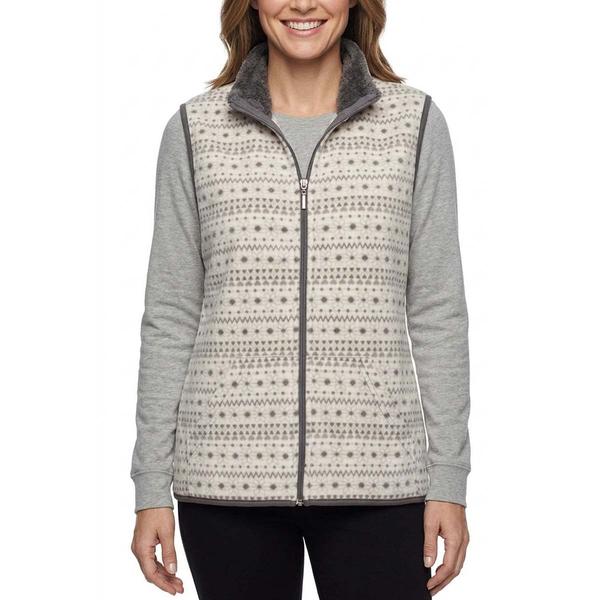 Womens Hasting & Smith Fair Isle Vest with Sherpa Trim - image 