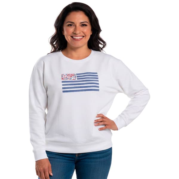 Womens Club 76 Floral Flag Round Neck Sweater