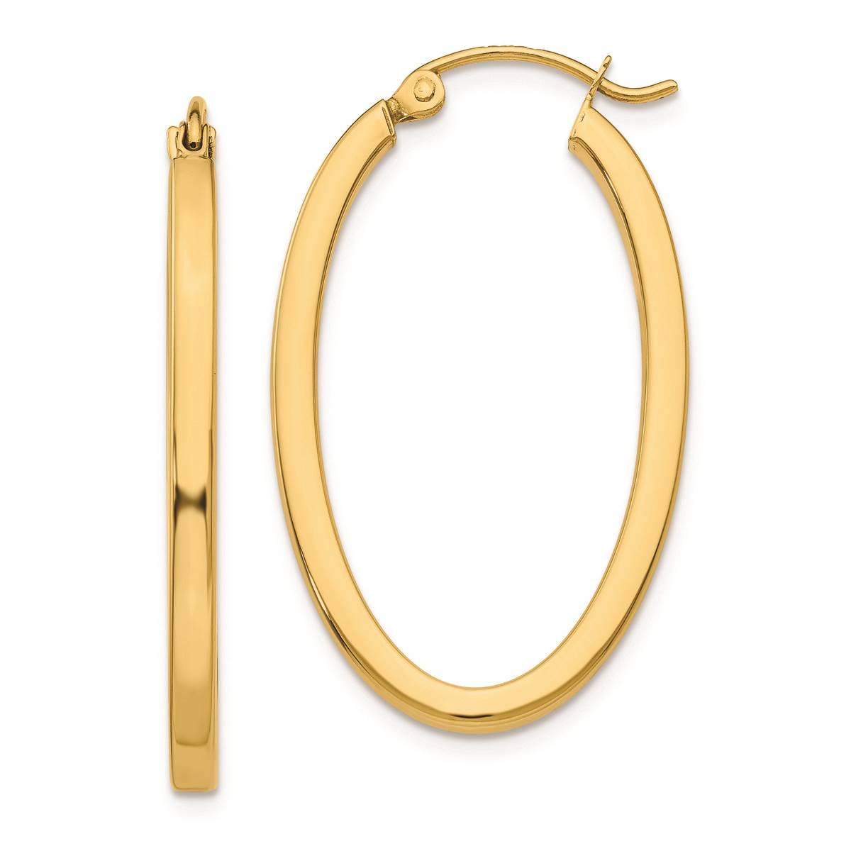 Gold Classics™ 14kt. Gold 14x2mm Oval Hoop Earrings