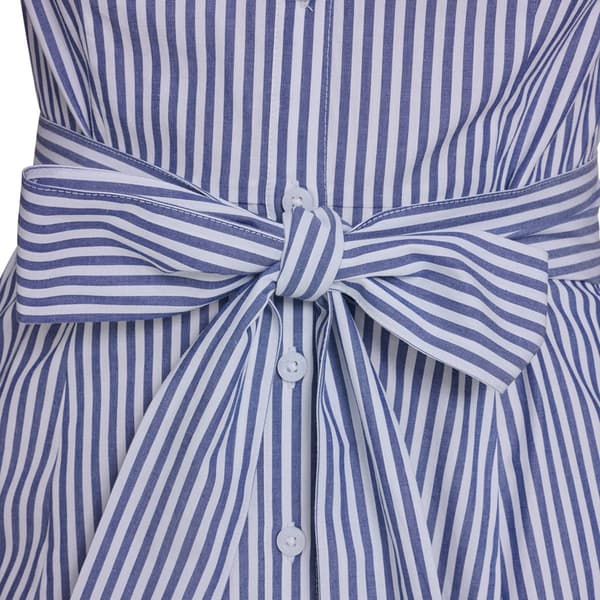 Womens Tommy Hilfiger Short Sleeve Stripe Belt Waist Shirtdress