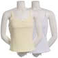 Juniors Pink Rose 2pk. Ribbed Lace Trim Camisoles - Yellow - image 2