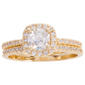 Ashley Cooper™ Gold-Tone Cushion-Cut CZ Pave Band Bridal Set - image 2