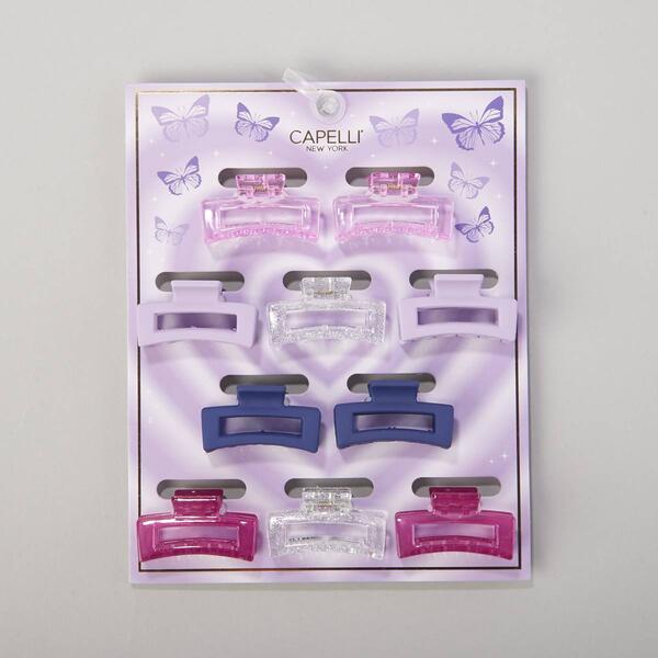 Girls Capelli&#40;R&#41; New York 10pc. Rectangle Claw Clips - image 