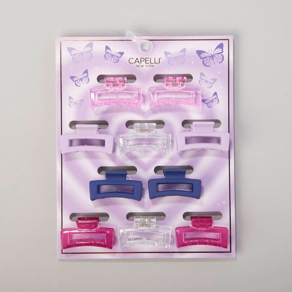 Girls Capelli&#40;R&#41; New York 10pc. Rectangle Claw Clips - image 