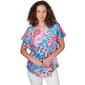 Womens Ruby Rd. Bright Blooms Rainforest Tropical Tee - image 1