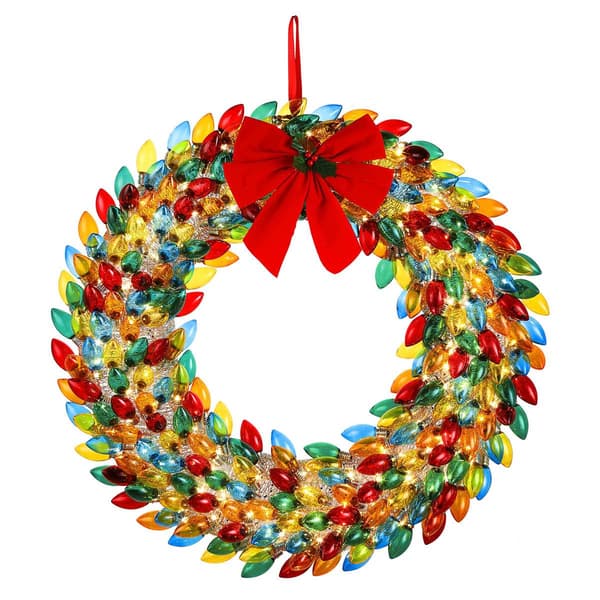 Mr. Christmas 30in. Vintage Multi-Color Bulb Wreath - image 