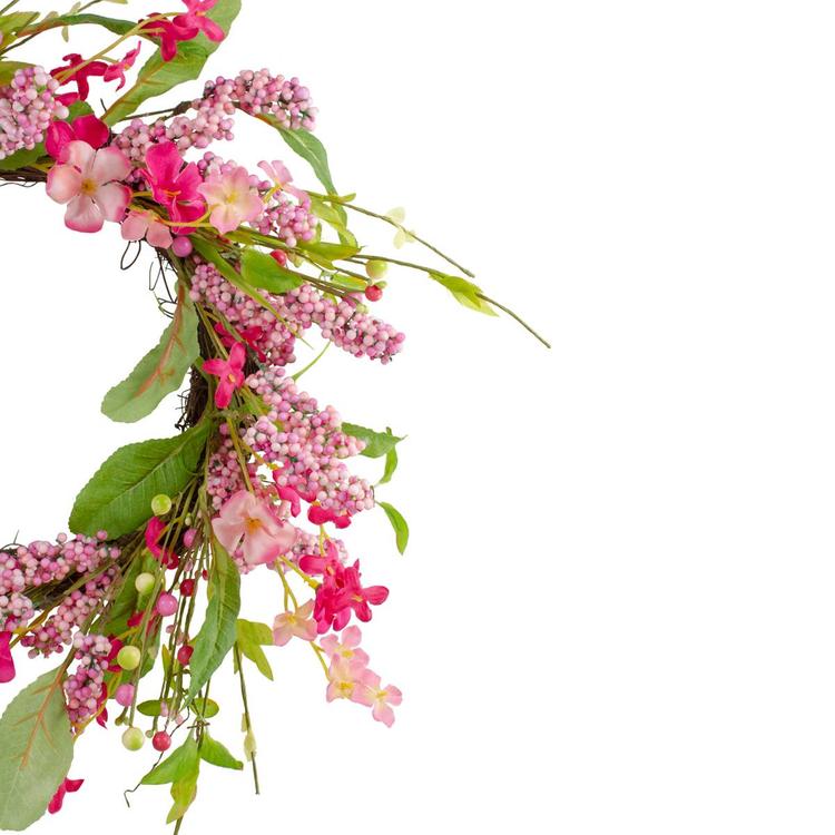 Northlight Seasonal Artificial Geranium &amp; Berry Spring Wreath