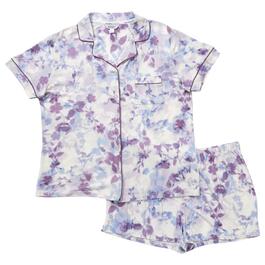 Womens Nicole Miller New York Short Sleeve Floral Pajama Set