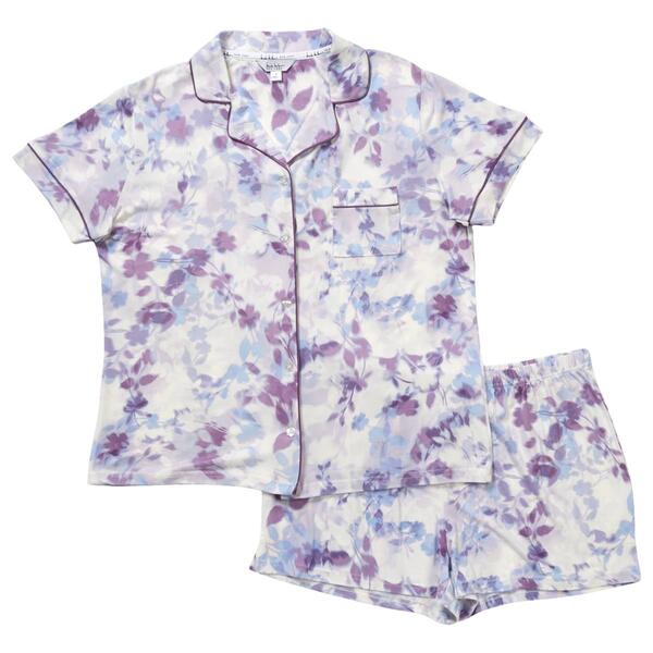 Womens Nicole Miller New York Short Sleeve Floral Pajama Set - image 