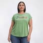 Plus Size Tru Self Short Dolman Sleeve Applique Blessed Tee - image 1