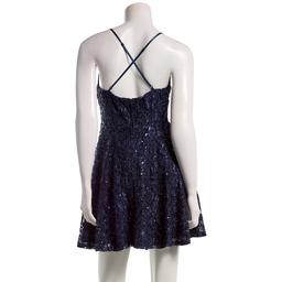 Juniors Emerald Sundae Eyelash Cross Back Skater Dress