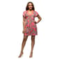 Womens 24/7 Comfort Apparel Pink Paisley Short Sleeve Mini Dress - image 1