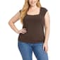Plus Size NY Collection Sleeveless Squareneck Solid Ity Shell W/ - image 1