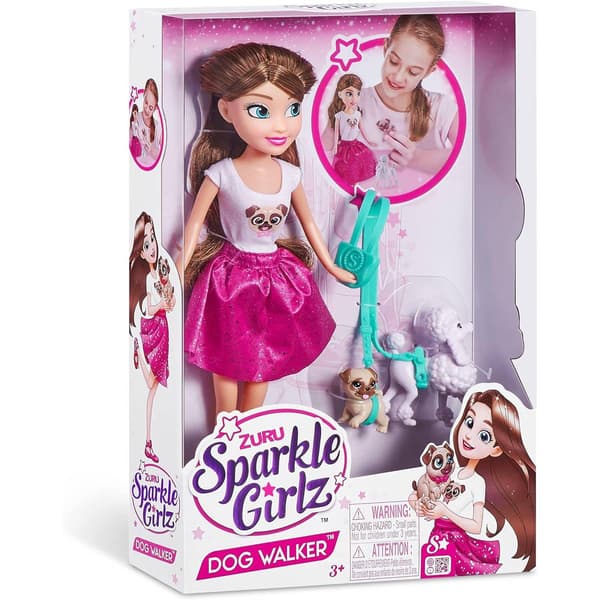 10in. Sparkle Girlz Dog Walker Doll