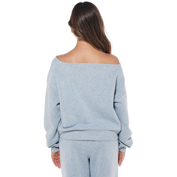 Juniors No Comment Fleece Applique Off The Shoulder Sweatshirt