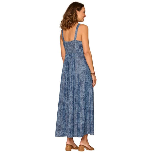 Womens Democracy Sleeveless Smock Back Floral Woven Midi Dress
