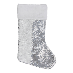 Northlight White & Silver Sequin Christmas Stocking With Cuff