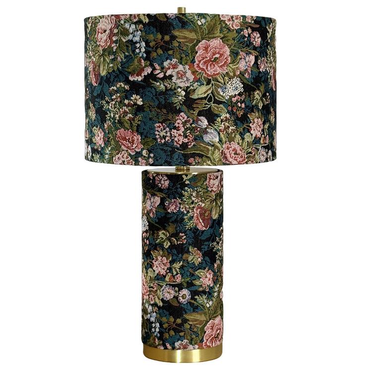 Fangio Lighting Floral Fabric Table Lamp
