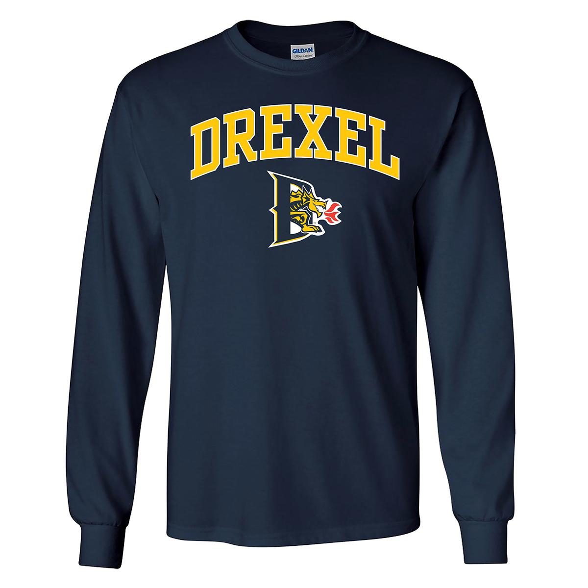 Mens Drexel Pride Mascot Long Sleeve Tee