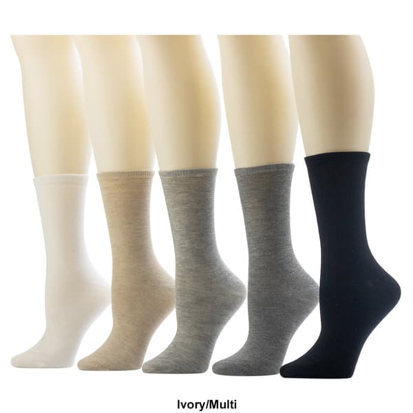 Womens Cuddl Duds&#174; 5pk. Heather Crew Socks