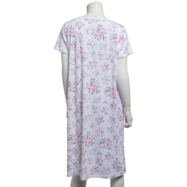 Womens Laura Ashley® Short Sleeve Peached Roses Nightgown