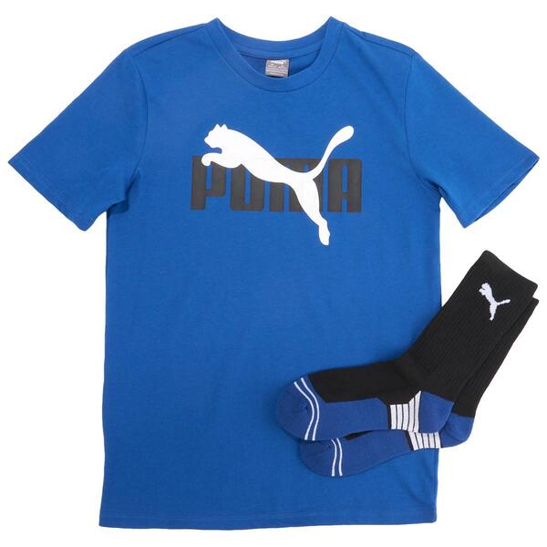 Boys &#40;8-20&#41; Puma&#40;R&#41; 2pc. Tee & Crew Socks Set - Dark Blue - image 